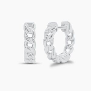 14K White Gold Hoop Earring